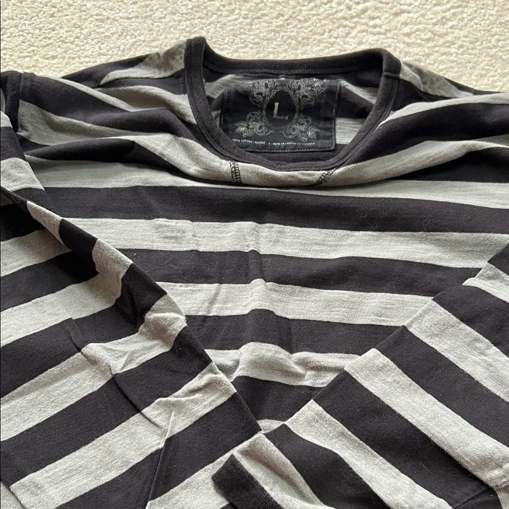 Structure Charcoal and Light Gray Striped Tee - Picture 3 of 3